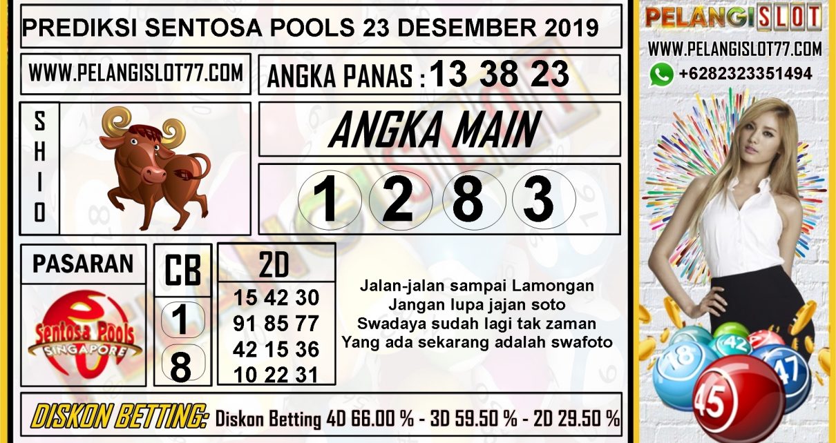 PREDIKSI SENTOSA POOLS 23 DESEMBER 2019