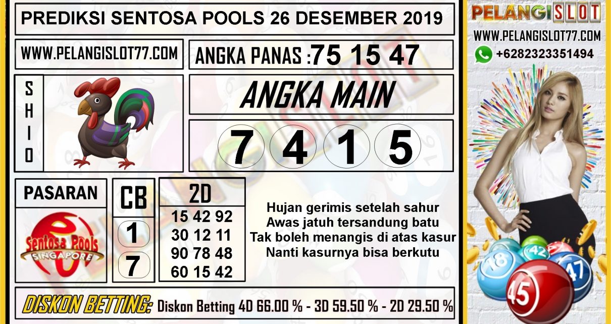 PREDIKSI SENTOSA POOLS 26 DESEMBER 2019