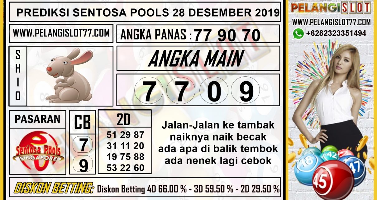 PREDIKSI SENTOSA POOLS 28 DESEMBER 2019