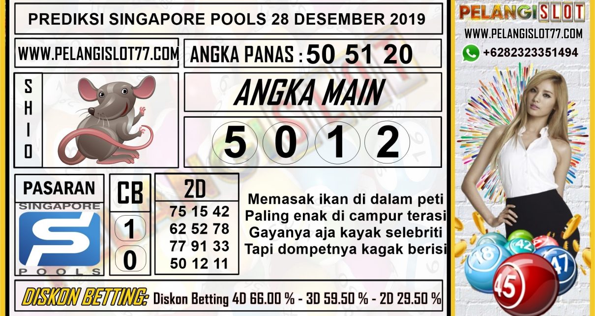 PREDIKSI SINGAPORE POOLS 28 DESEMBER 2019