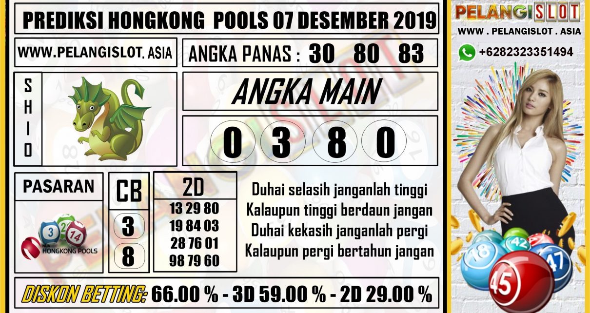 PREDIKSI HONGKONG POOLS 07 DESEMBER 2019