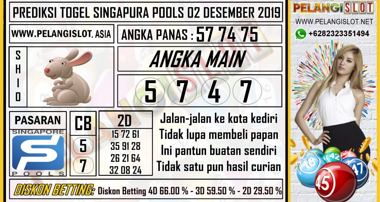 PREDIKSI TOGEL SINGAPURA POOLS 02 DESEMBER 2019