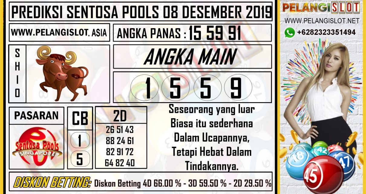 PREDIKSI SENTOSA POOLS 08 DESEMBER 2019