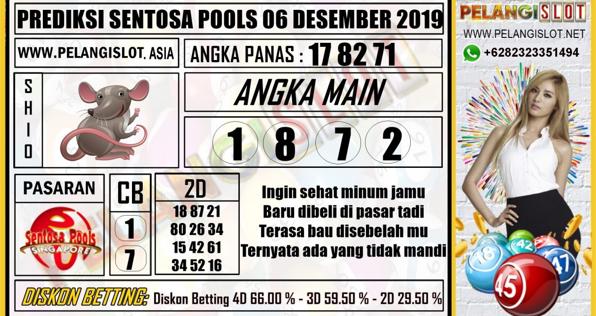 PREDIKSI SENTOSA POOLS 06 DESEMBER 2019