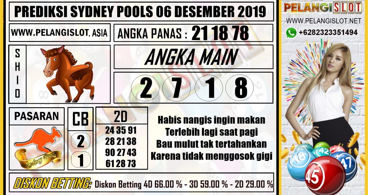 PREDIKSI SYDNEY POOLS 06 DESEMBER 2019