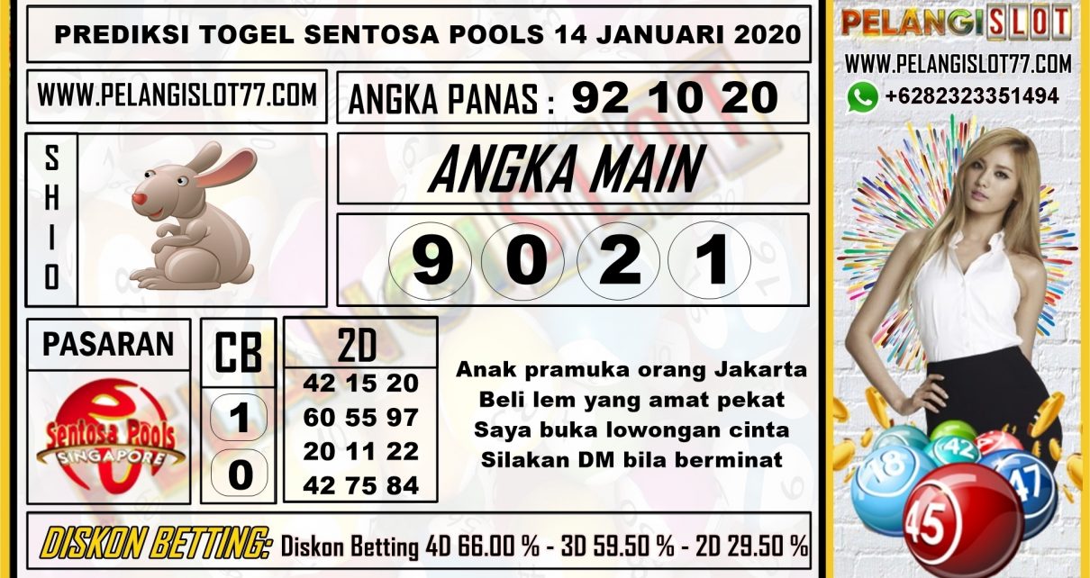 PREDIKSI TOGEL SENTOSA POOLS 14 JANUARI 2020