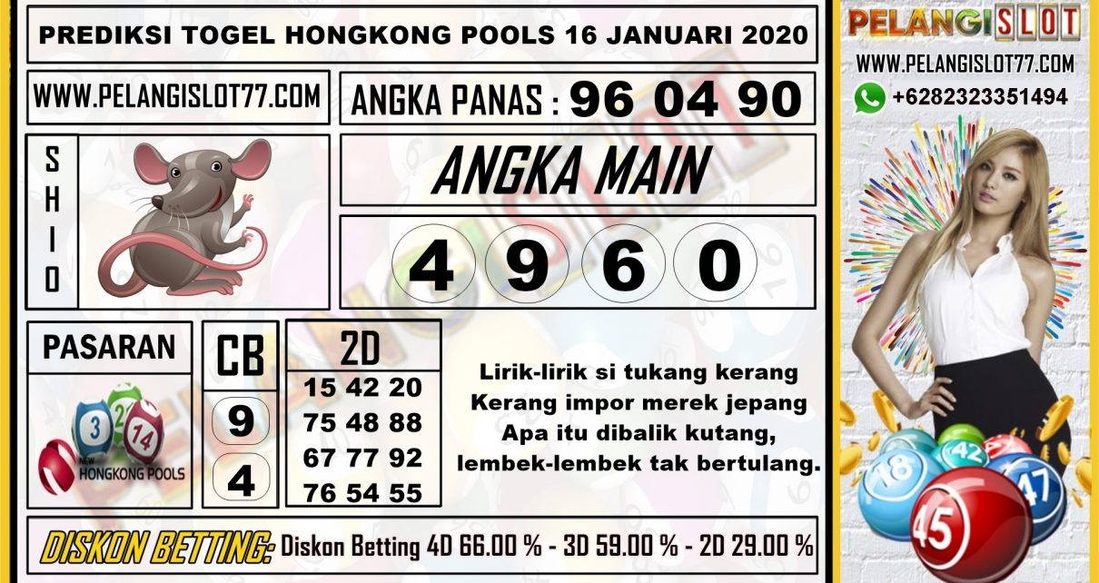 PREDIKSI TOGEL HONGKONG POOLS 16 JANUARI 2020