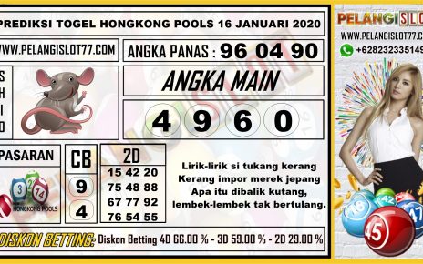 PREDIKSI TOGEL HONGKONG POOLS 16 JANUARI 2020