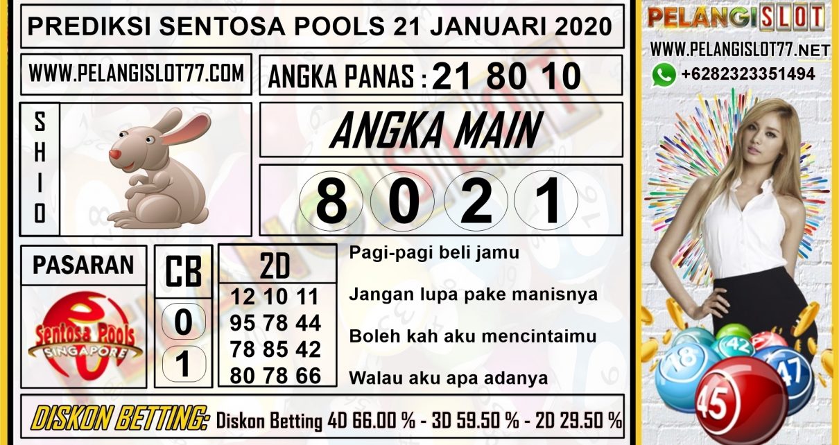 PREDIKSI TOGEL SENTOSA POOLS 21 JANUARI 2020