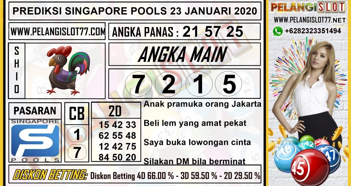 PREDIKSI TOGEL SINGAPORE POOLS 23 JANUARI 2020