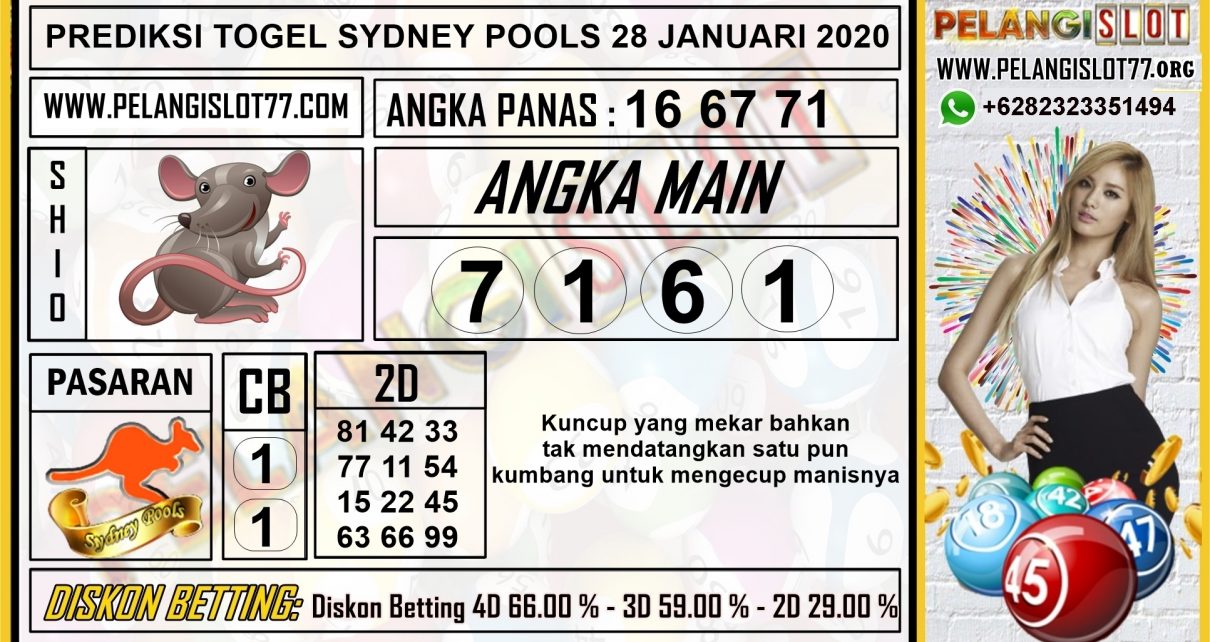 PREDIKSI TOGEL SYDNEY POOLS 28 JANUARI 2020