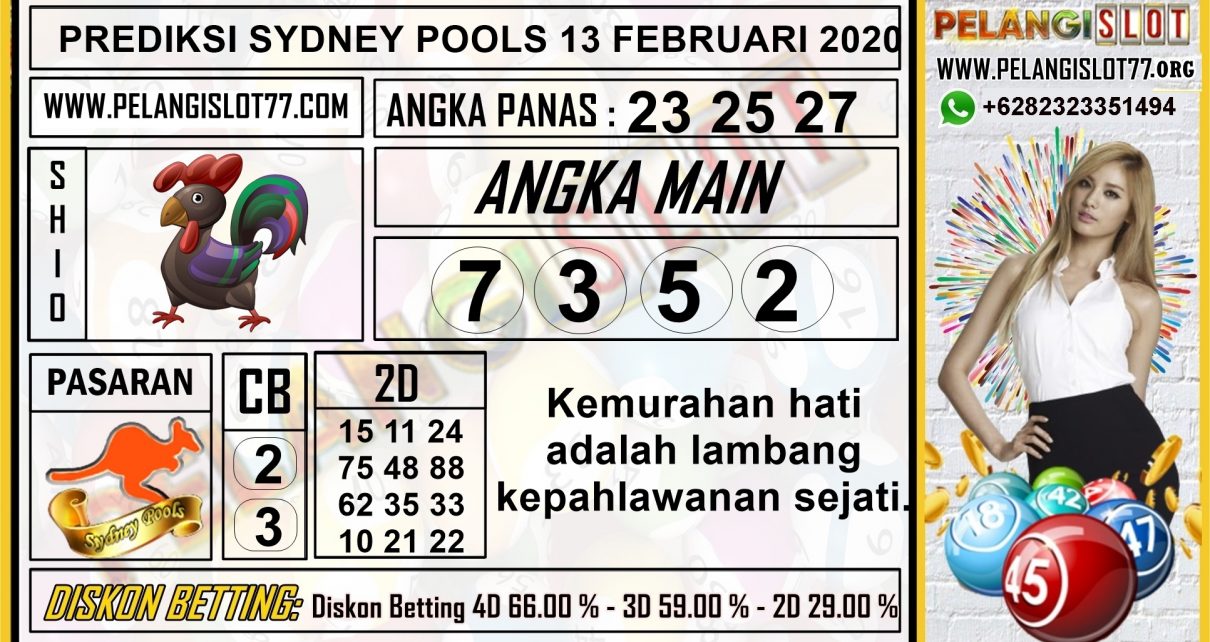 PREDIKSI TOGEL SYDNEY POOLS 13 FEBRUARI 2020