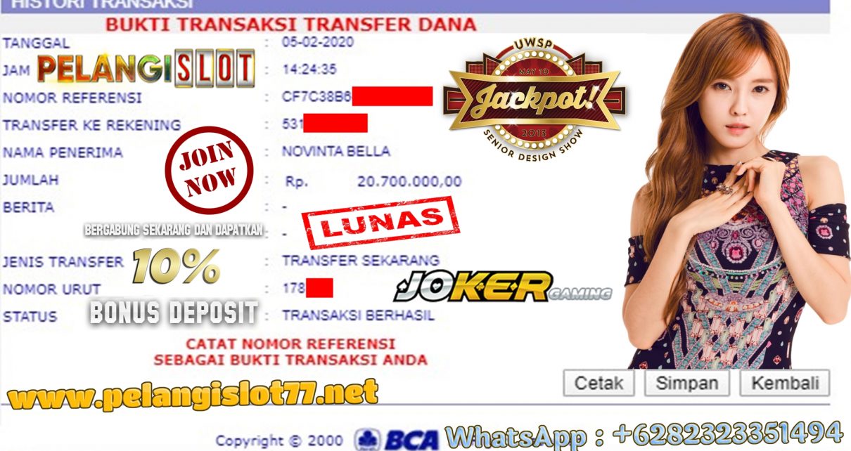 Pemenang Games Slot JOKER 05 FEBUARI 2020