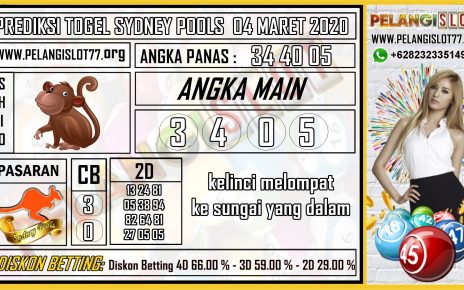 PREDIKSI TOGEL SYDNEY POOLS 04 MARET 2020