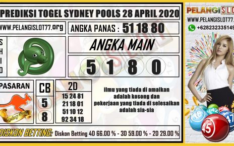 PREDIKSI TOGEL SYDNEY POOLS 28 APRIL 2020