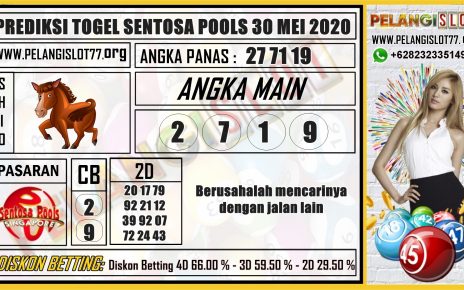 PREDIKSI TOGEL SENTOSA POOLS 30 MEI 2020