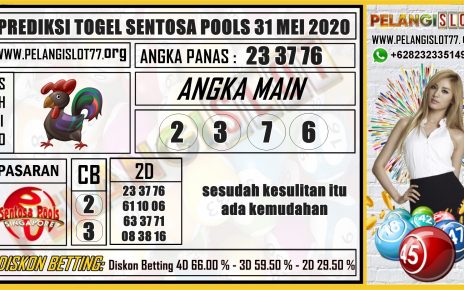 PREDIKSI TOGEL SENTOSA POOLS 31 MEI 2020