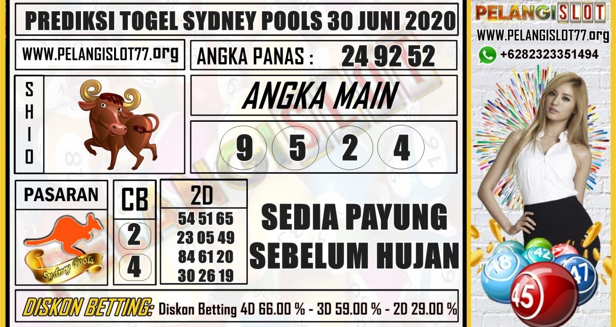 PREDIKSI TOGEL SYDNEY POOLS 30 JUNI 2020