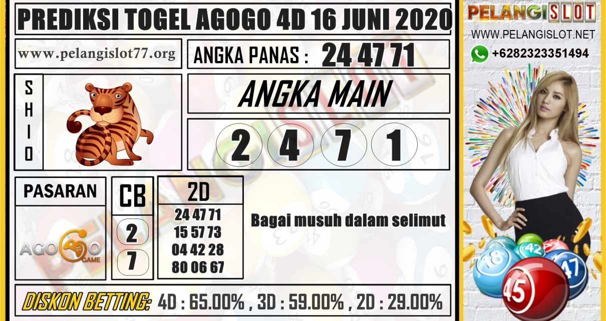 PREDIKSI TOGEL AGOGO 4D 16 JUNI 2020