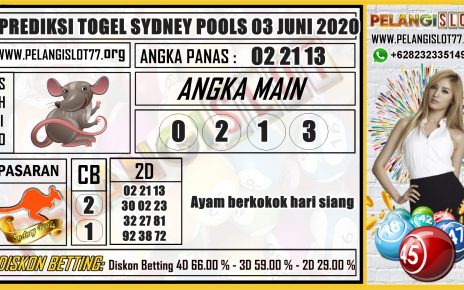 PREDIKSI TOGEL SYDNEY POOLS 03 JUNI 2020