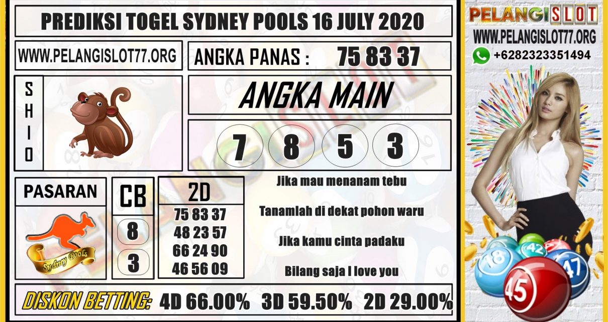 PREDIKSI TOGEL SYDNEY POOLS 16 JULY 2020