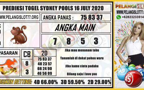 PREDIKSI TOGEL SYDNEY POOLS 16 JULY 2020