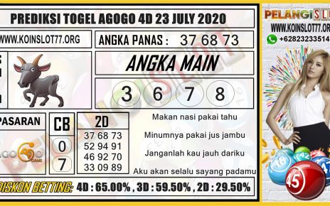 PREDIKSI TOGEL AGOGO 4D 23 JULY 2020