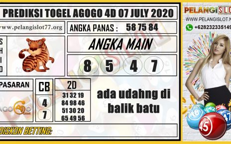 PREDIKSI TOGEL AGOGO 4D 07 JULY 2020