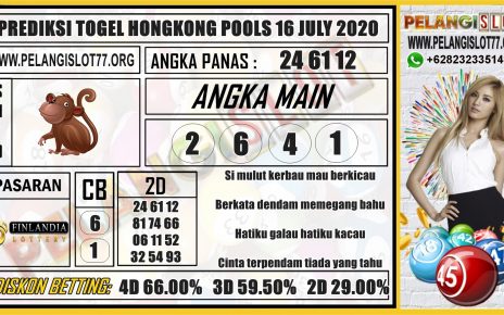 PREDIKSI TOGEL HONGKONG POOLS 16 JULY 2020