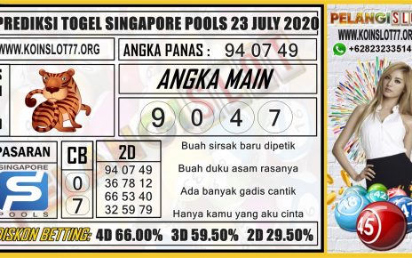 PREDIKSI TOGEL SINGAPORE POOLS 23 JULY 2020