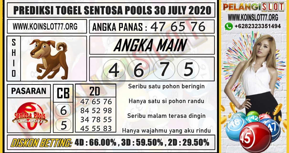 PREDIKSI TOGEL SENTOSA POOLS 30 JULY 2020