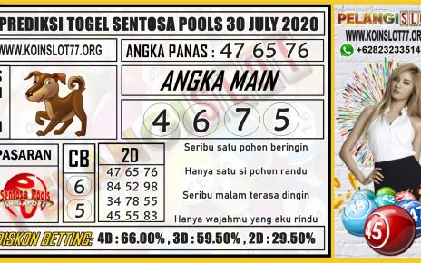 PREDIKSI TOGEL SENTOSA POOLS 30 JULY 2020