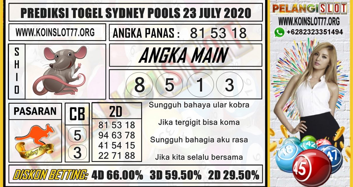 PREDIKSI TOGEL SYDNEY POOLS 23 JULY 2020