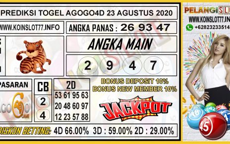 PREDIKSI TOGEL AGOGO4D 23 AGUSTUS 2020