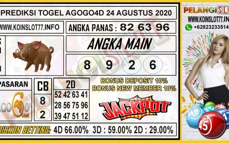 PREDIKSI TOGEL AGOGO4D 24 AGUSTUS 2020