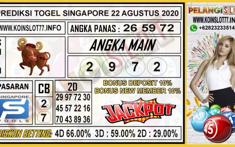 PREDIKSI TOGEL SINGAPURA 22 AGUSTUS 2020