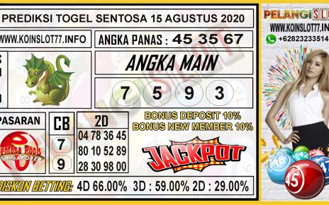 PREDIKSI TOGEL SENTOSA 15 AGUSTUS 2020