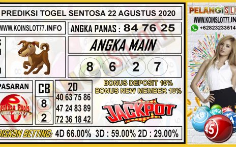 PREDIKSI TOGEL SENTOSA 22 AGUSTUS 2020