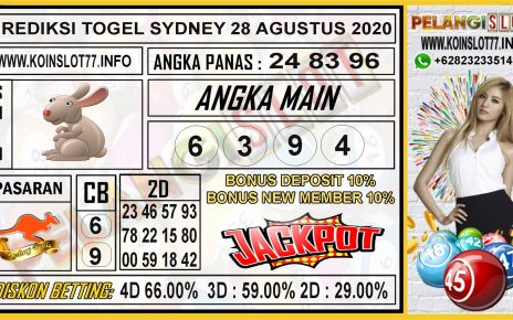 PREDIKSI TOGEL SYDNEY 28 AGUSTUS 2020