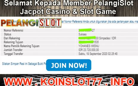 Member PelangiSlot Jackpot Casino dan Slot Game 19 SEPTEMBER 2020