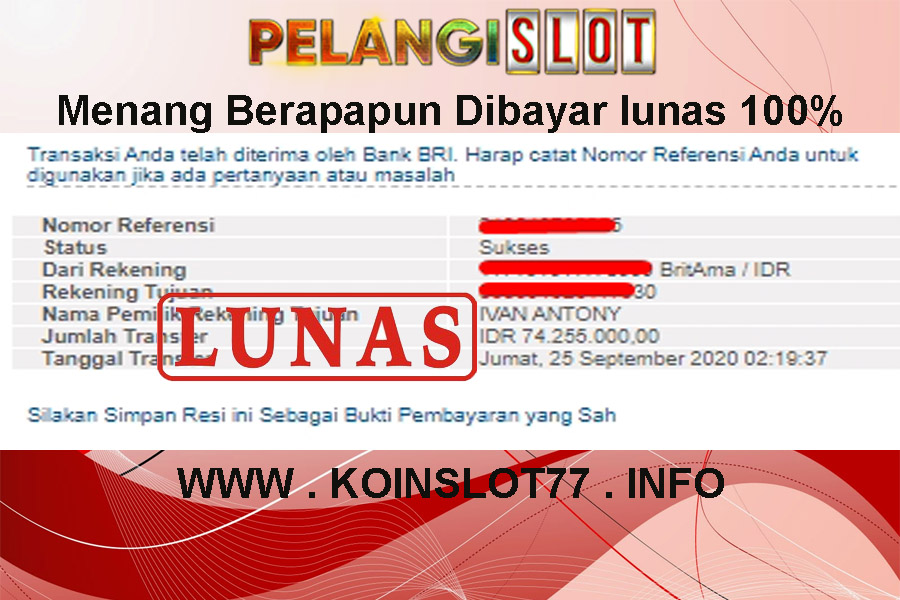 Member PelangiSlot Jackpot 25 September 2020