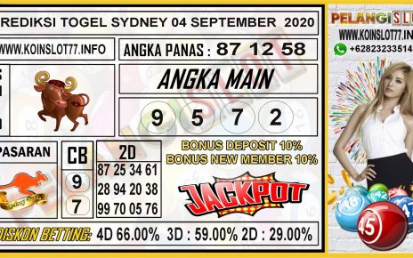 PREDIKSI TOGEL SYDNEY 04 SEPTEMBER 2020