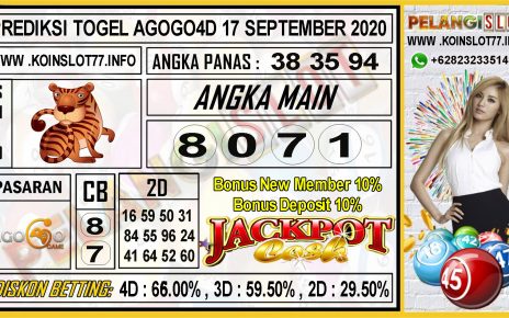 PREDIKSI TOGEL AGOGO4D 17 SEPTEMBER 2020