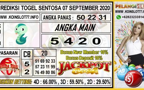 PREDIKSI TOGEL SENTOSA 07 SEPTEMBER 2020