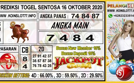 PREDIKSI TOGEL SENTOSA 16 OKTOBER 2020