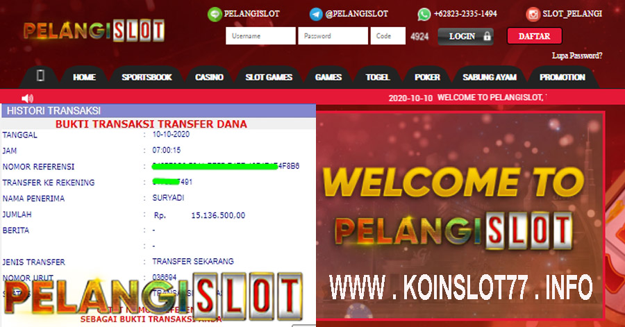 Member PelangiSlot Jackpot SLOT GAME 10 OKTOBER 2020