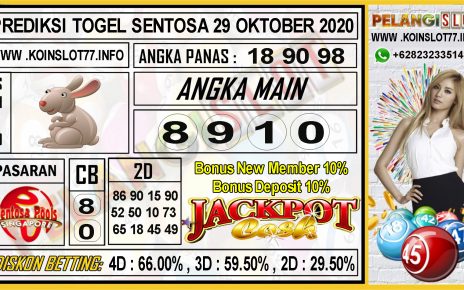 PREDIKSI TOGEL SENTOSA 29 OKTOBER 2020