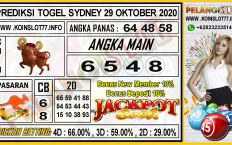 PREDIKSI TOGEL SYDNEY 29 OKTOBER 2020