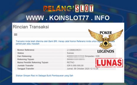 Member PelangiSlot Jackpot POKER LEGENDS 09 OKTOBER 2020