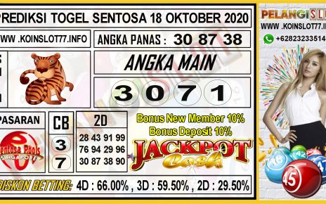 PREDIKSI TOGEL SENTOSA 18 OKTOBER 2020